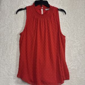 Daniel Rain Women Sleeveless Blouse Size Medium Orange/Poppy Red